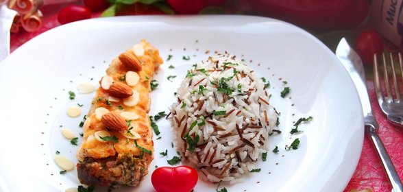 Миндальная камбала с рисом Басмати mix за 15 минут