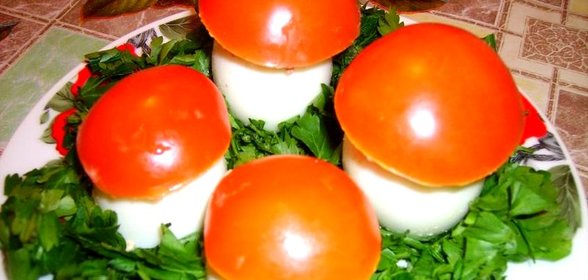 Яйца фаршированные Грибная полянка