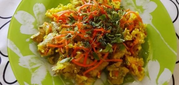 Плов в мультиварке скороварке с курицей
