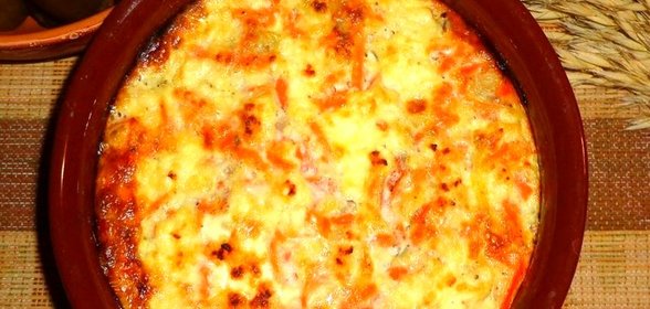 Запеканка из макарон с рыбным филе