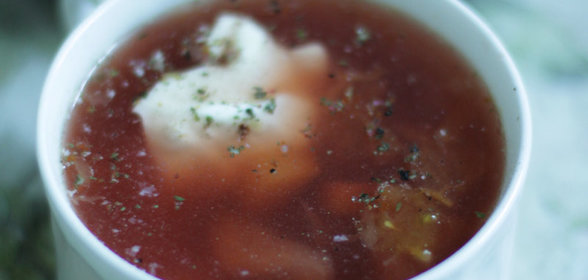 Постный имбирный борщ с квашеной капустой