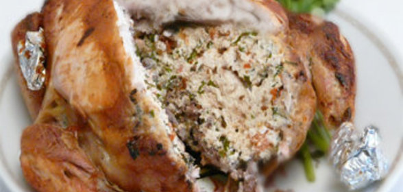Курица фаршированная творогом и помидорами от Эрика (diabelek), приготовленная моим мужем