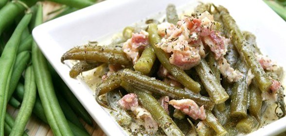 Бобы с ветчиной
