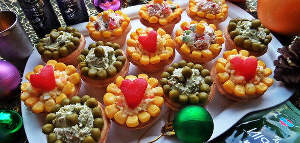 Тарталетки с тремя начинками