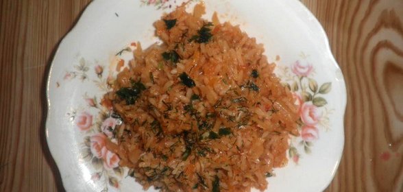 Постная тушеная капуста с рисом