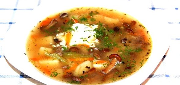 Суп из замороженных опят
