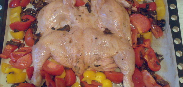 курица с овощами