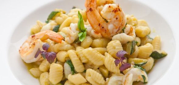 Кавателли с цуккини и креветками