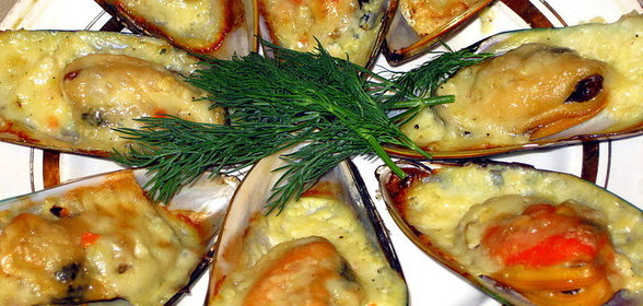 Мидии в ракушках