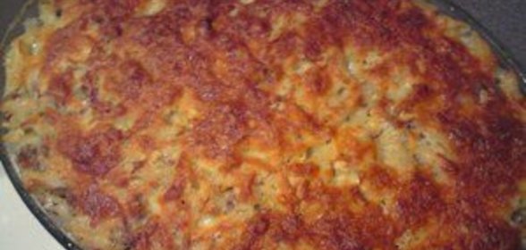 Паста с фаршем под сырной корочкой