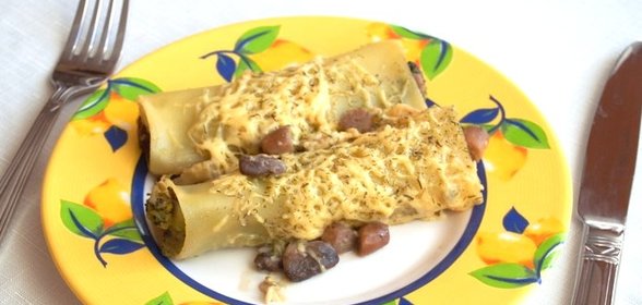 Каннеллони с сыром и грибами