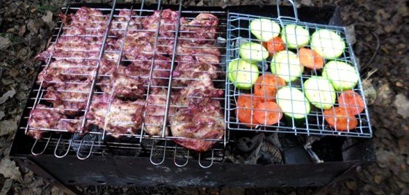 Шашлык из курицы в вишневом маринаде
