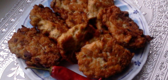 Курино-грибные оладушки