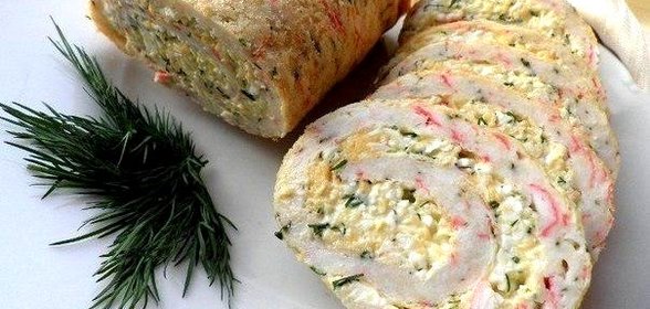 Рулет из крабовых палочек