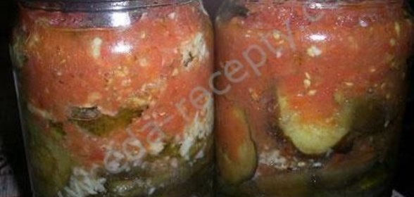 Баклажаны с чесноком и помидорами на зиму
