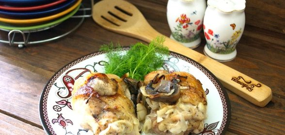Окорочка с грибами в духовке