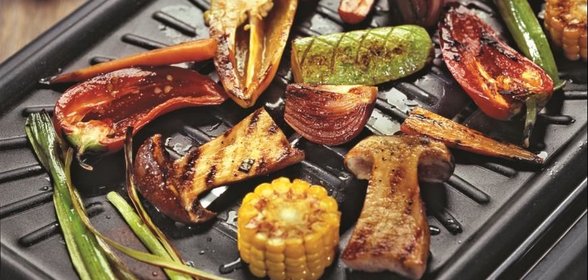 Белые грибы и овощи-гриль