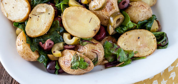 Картофель с оливками и лимоном