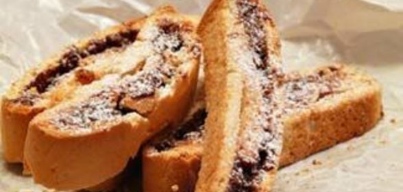 Бискотти с начинкой из шоколада, сгущенки и грецких орехов