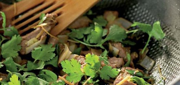 Конина с имбирем и кунжутным маслом