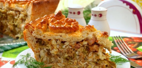 Дрожжевой пирог с капустой