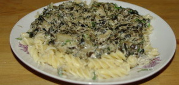 макароны с грибами в сливочном соусе