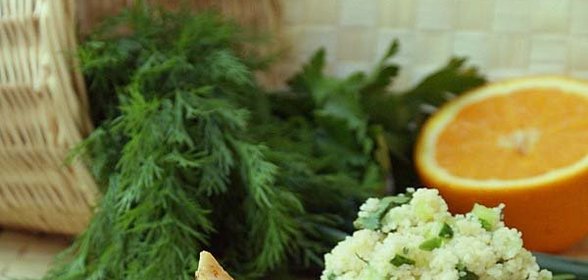 цитрусовый цыпленок с салатом из кускуса