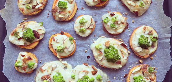 Сладкий картофель с моцареллой