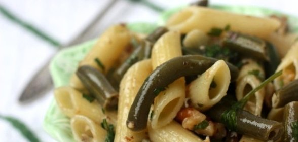 Паста в пост со стручковой фасолью