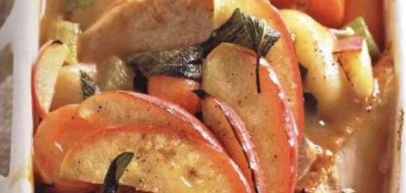 Рагу из замороженных овощей, с отварной курицей или индейкой