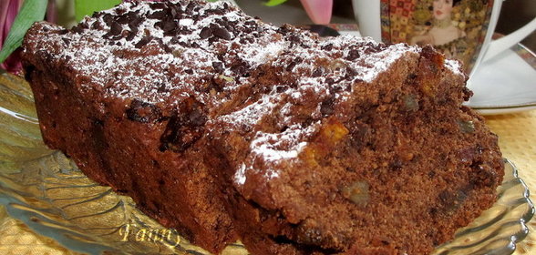 Шоколадно-миндальный кекс с имбирем