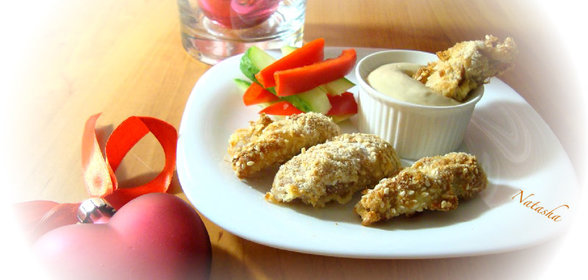 Куриные палочки с медово-горчично-майонезным соусом