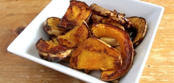 Печеная тыква с оливковым маслом и тимьяном