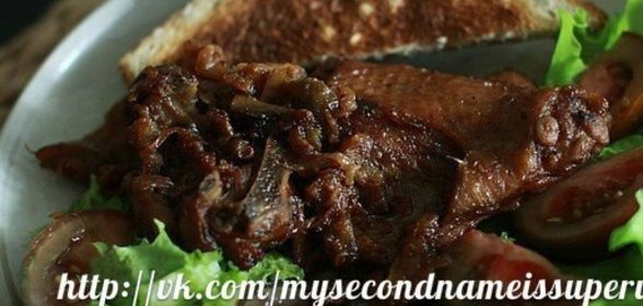 Гренки с консервированными фруктами