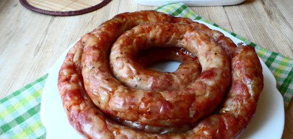 Украинская домашняя колбаса к Светлому Празднику Пасхи.(Свиная с жирком)