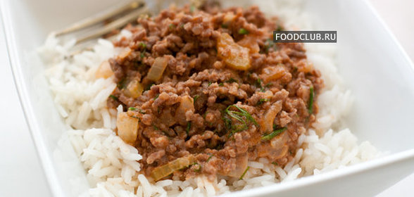 Рис с мясным соусом в мультиварке