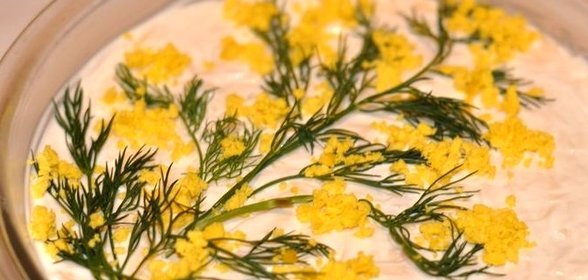 Мимоза с маслом и сыром