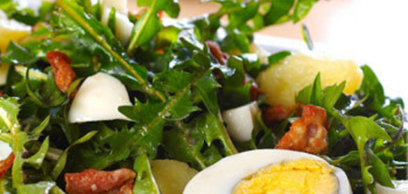 Салат из одуванчиков с квашеной капустой