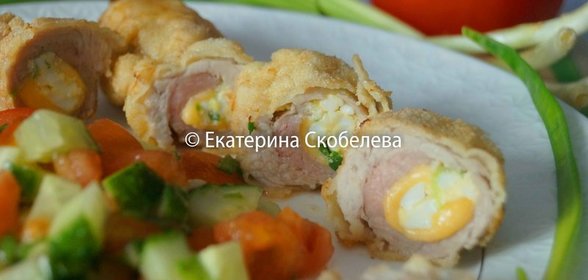 Фламенкины с начинкой из сыра, яиц и зеленого лука