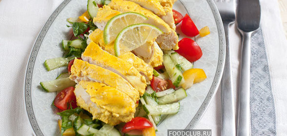 Куриная грудка, запеченная в йогуртовом соусе