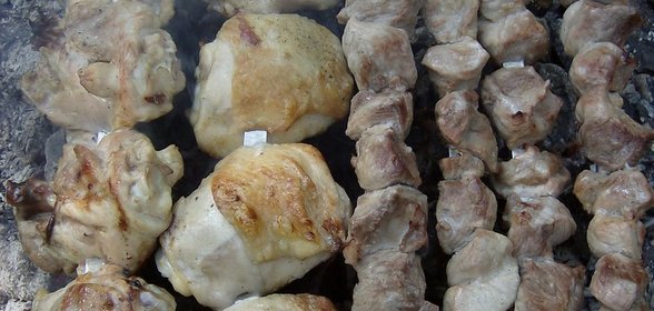 Шашлык из свинины в лимонно-апельсиновом маринаде