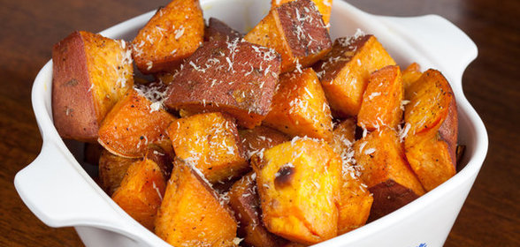 Сладкий картофель, запеченный с сыром