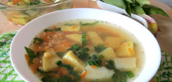 Гороховый суп с черемшой