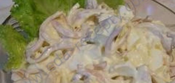 Салат кальмар яйцо сыр плавленый