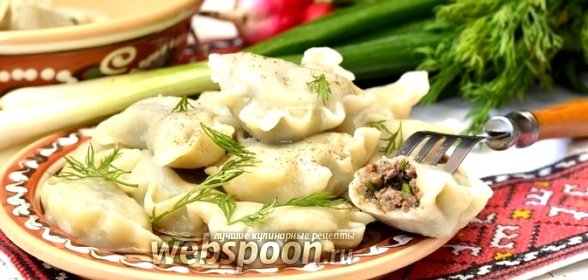 Вареники с куриными сердечками и укропом