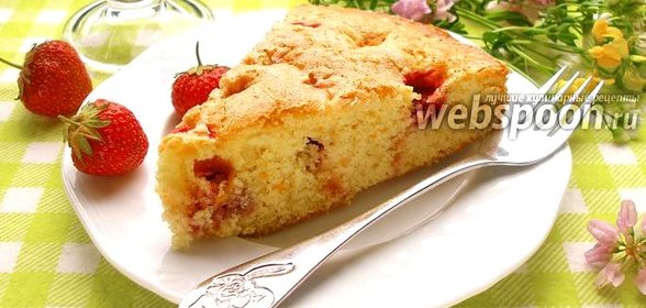 Сахарный клубничный пирог