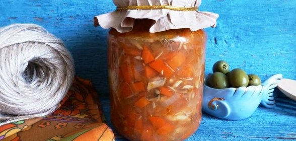 Овощи со скумбрией на зиму
