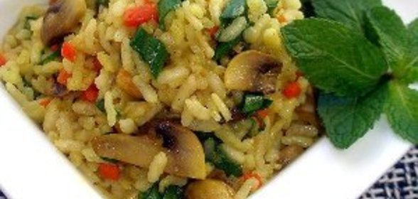 Грибное ризотто с индийским шафраном