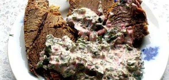 Мясо в апельсиновом маринаде под майонезом