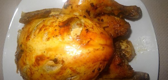 Запеченная курица в чесночно-лимонном маринаде